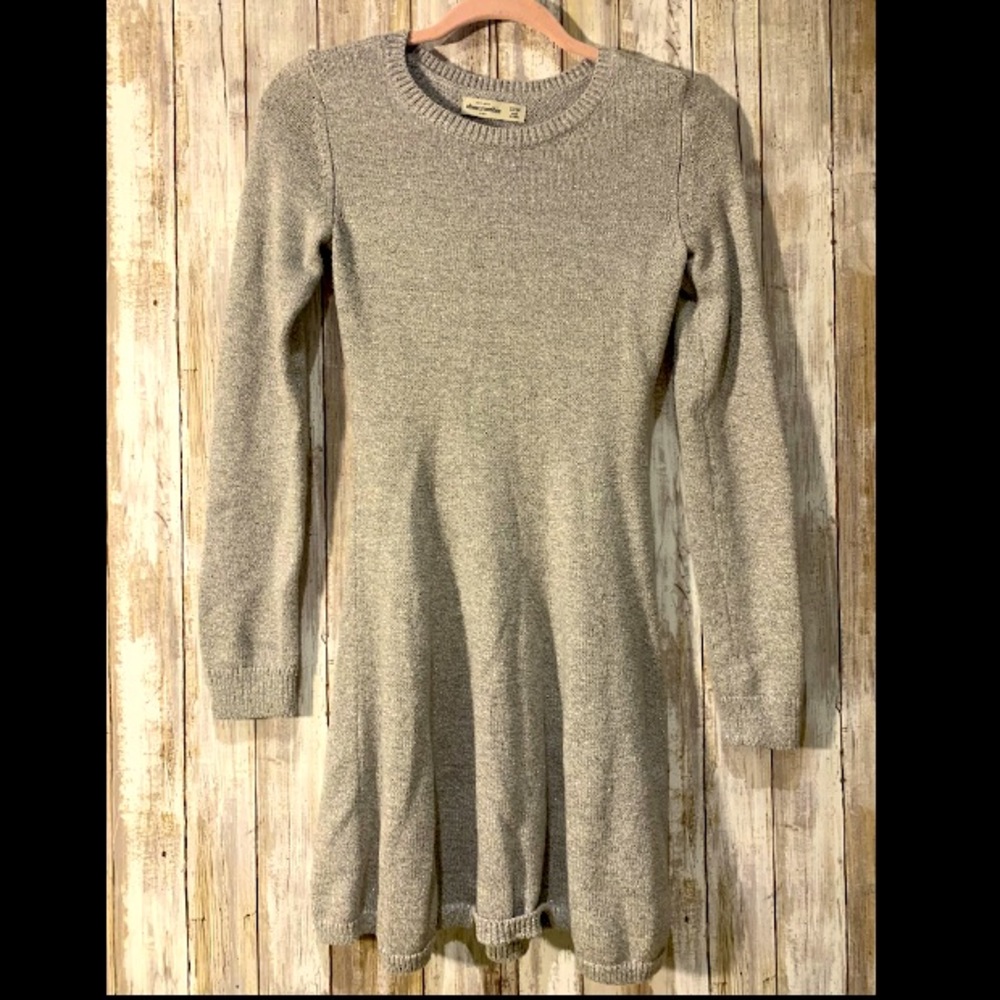 Abercrombie kids girls silver knitted dress